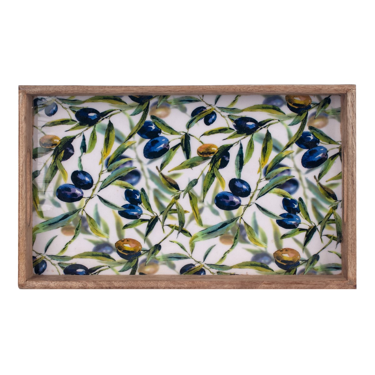 Vassoio rettangolare in legno di mango con olive - immagine 3