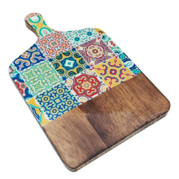 Tagliere in legno di mango effetto piastrella, 33 cm – piccolo