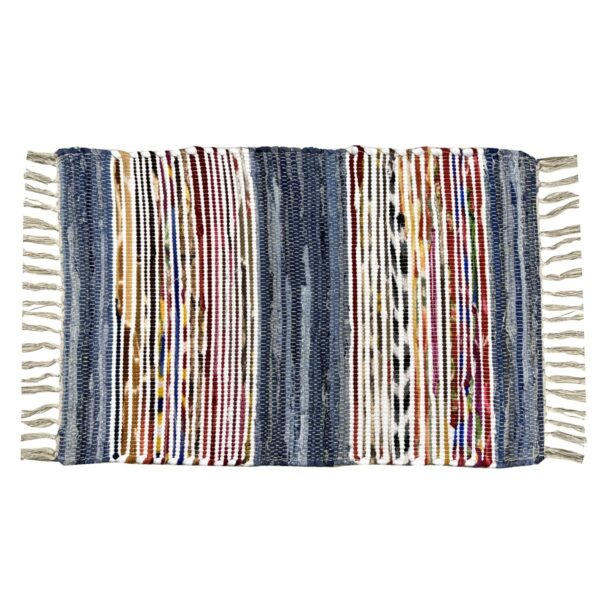 Handgemaakt katoen-polyester vloerkleed 80 × 50 cm