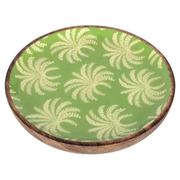 Klein decoratief bord met palmmotief, 16 × 16 cm