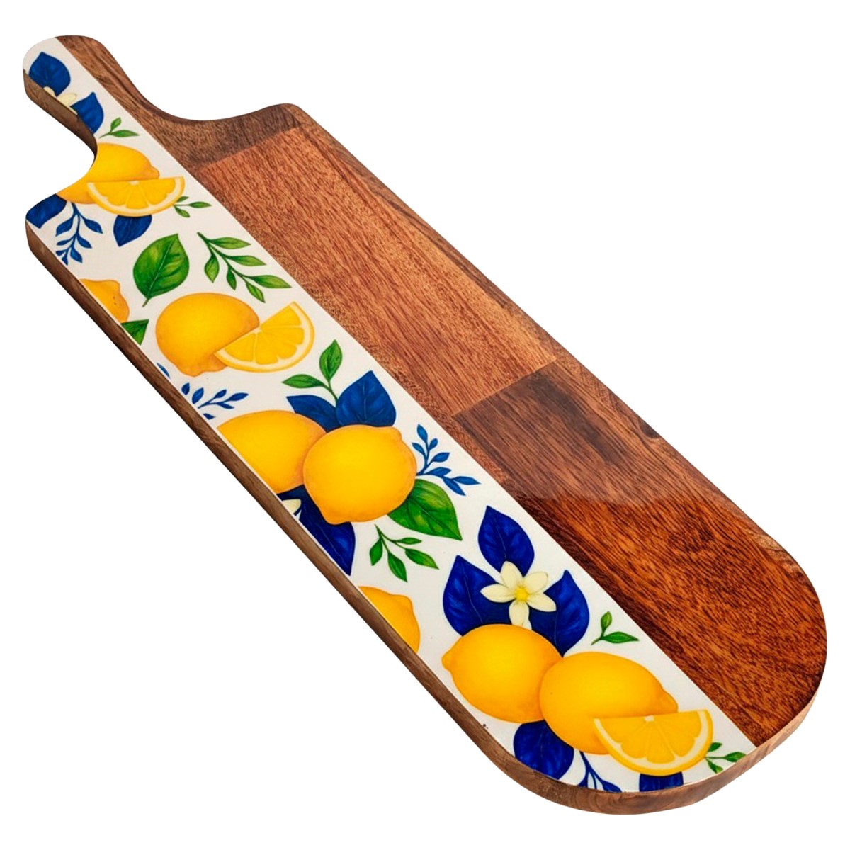 Tagliere con limoni in legno e resina, 49 × 15 cm