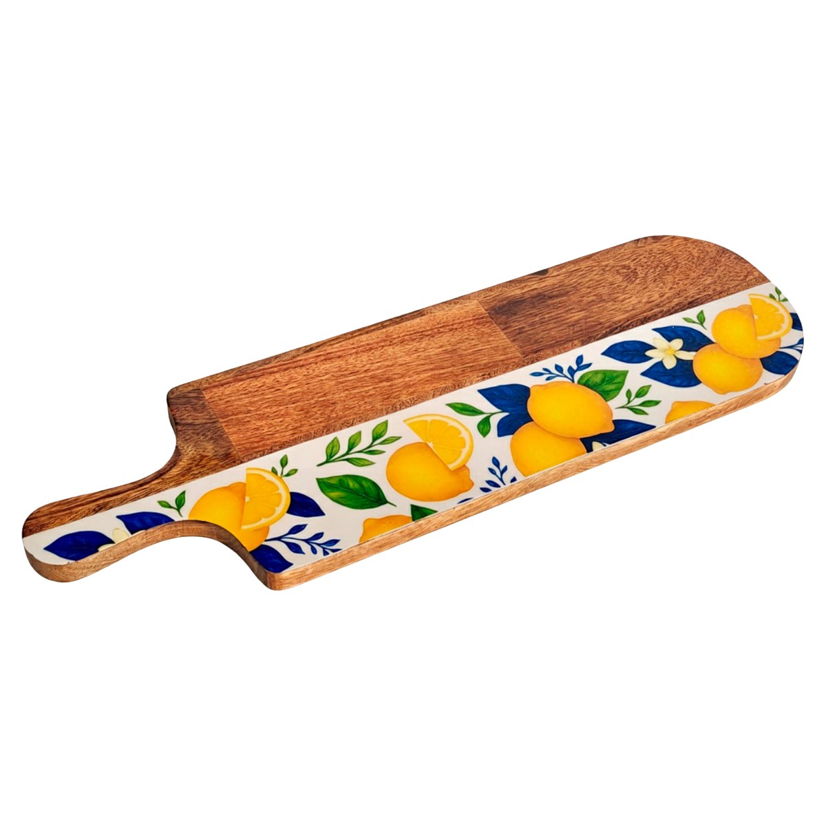 Tagliere con limoni in legno e resina, 49 × 15 cm - immagine 3